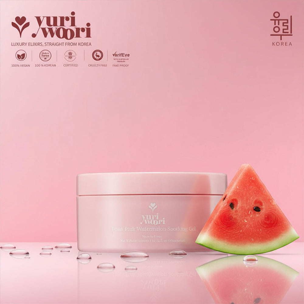 Repair Sensitive Skin with Korean Fresh Pink Watermelon Soothing Gel - 300ml