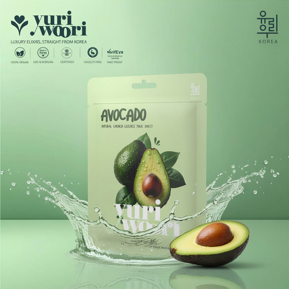 히알루론산이 함유된 고보습 한국산 아보카도 시트 마스크 - 25ml