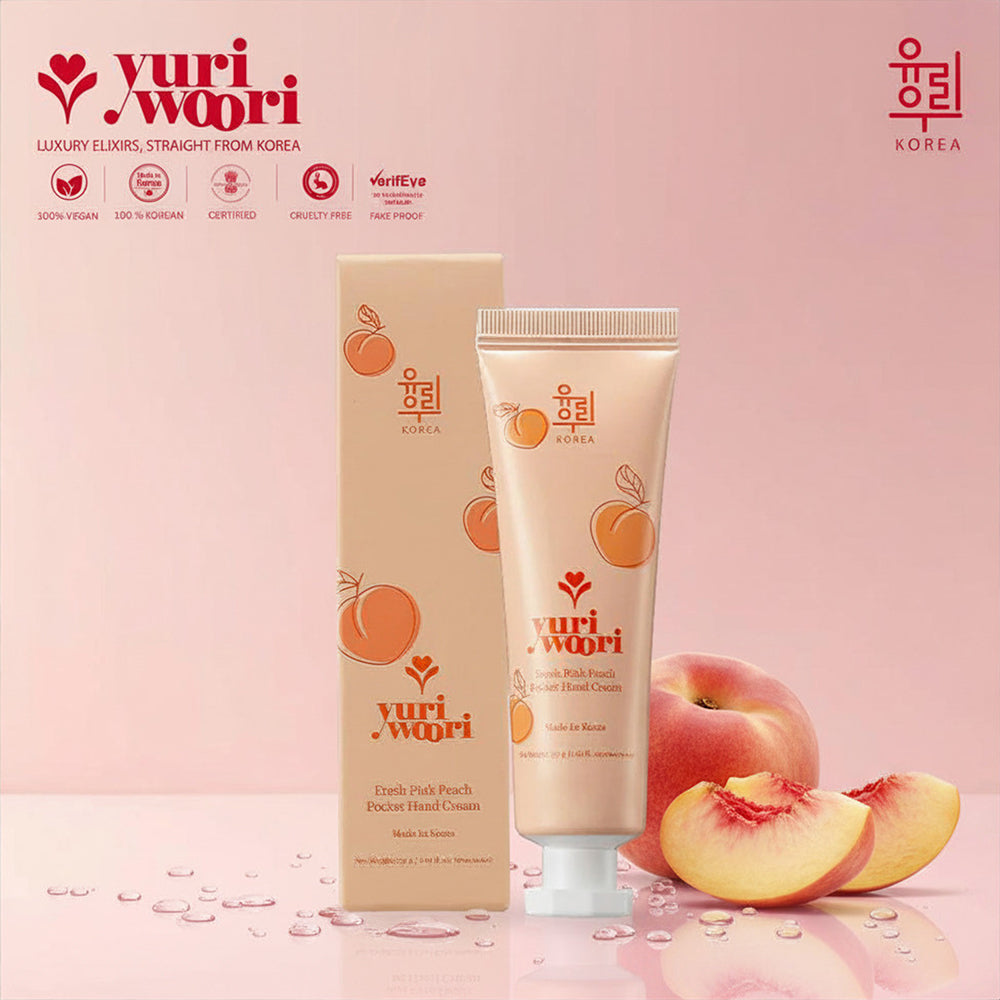 Korean Pink Peach Hand Cream for Glow and Protection - 30ml