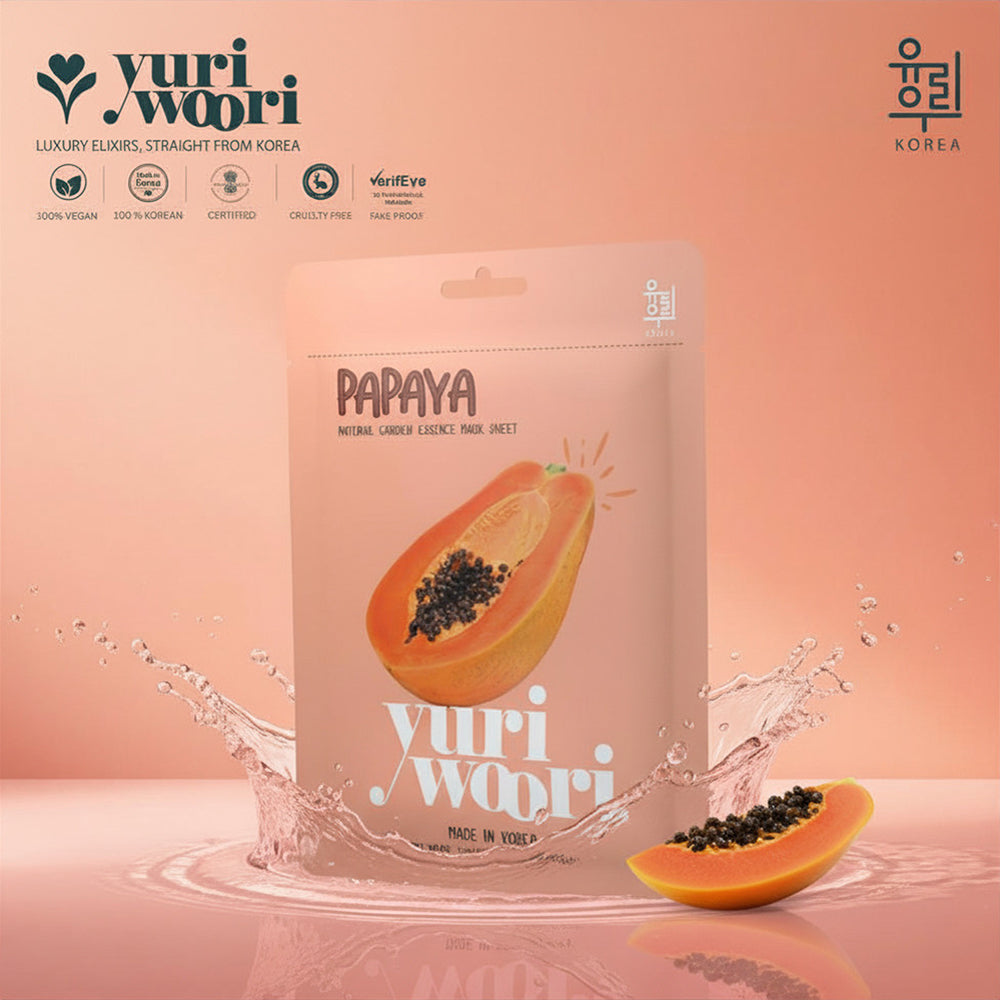 파파야와 한국산 식물 성분이 함유된 각질 제거 및 영양 공급 시트 마스크 - 25ml