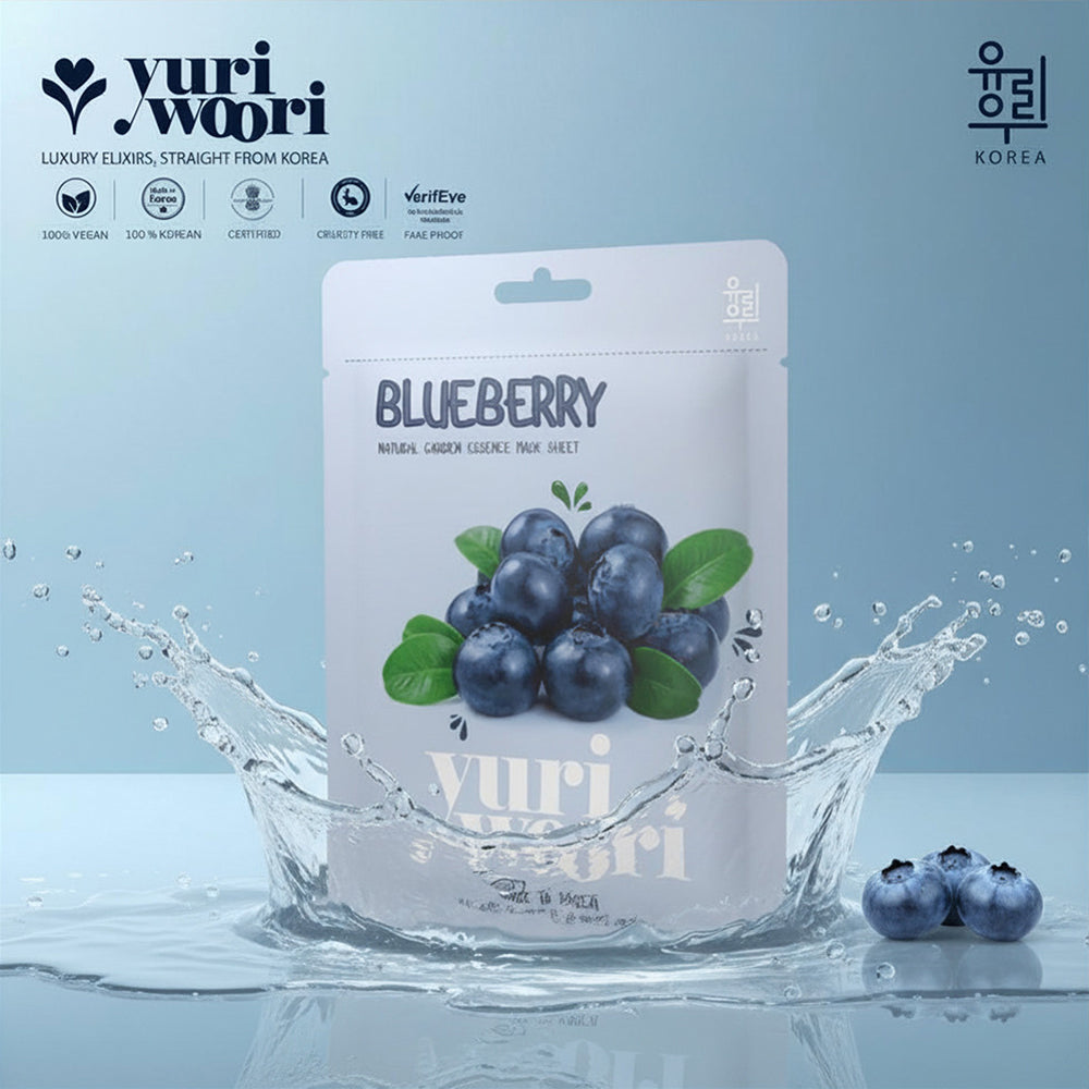 블루베리 & 한국 꽃 추출물이 함유된 항산화 시트 마스크 - 25ml
