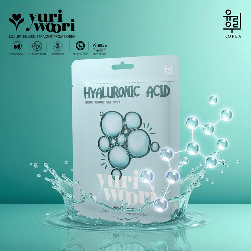 한국식 유리알 피부 광채를 위한 히알루론산 & 콜라겐 시트 마스크 - 25ml