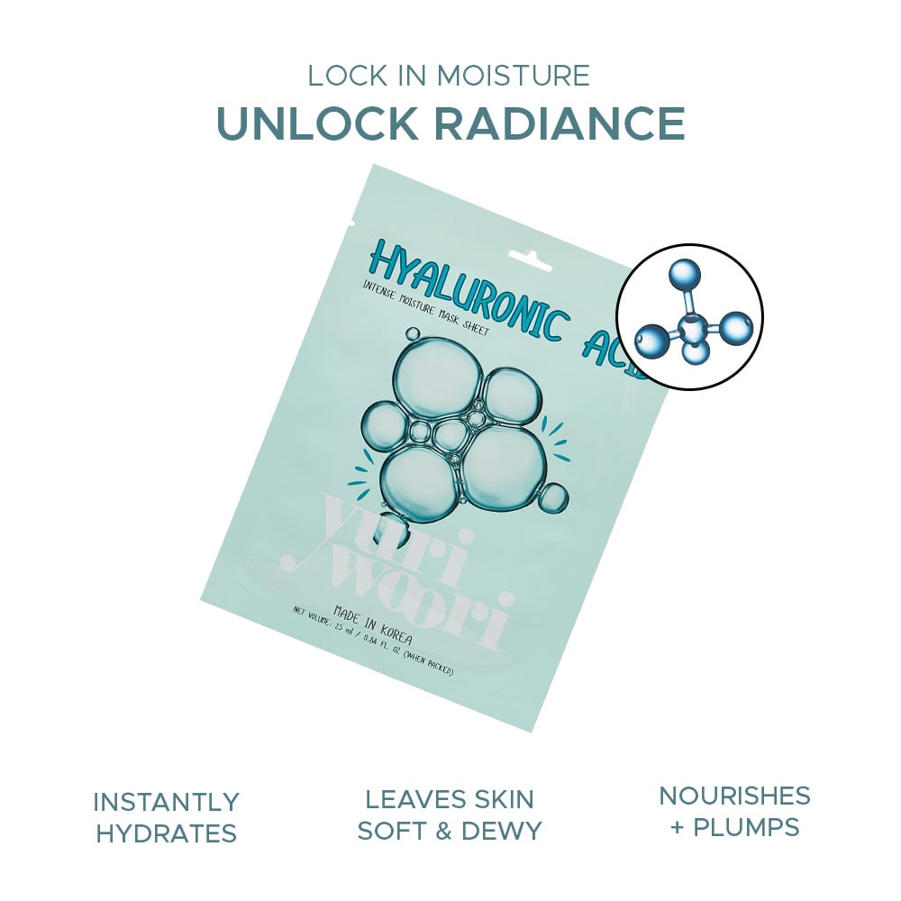 Hyaluronic Acid & Collagen Sheet Mask for Korean Glass Skin Glow - 25ml