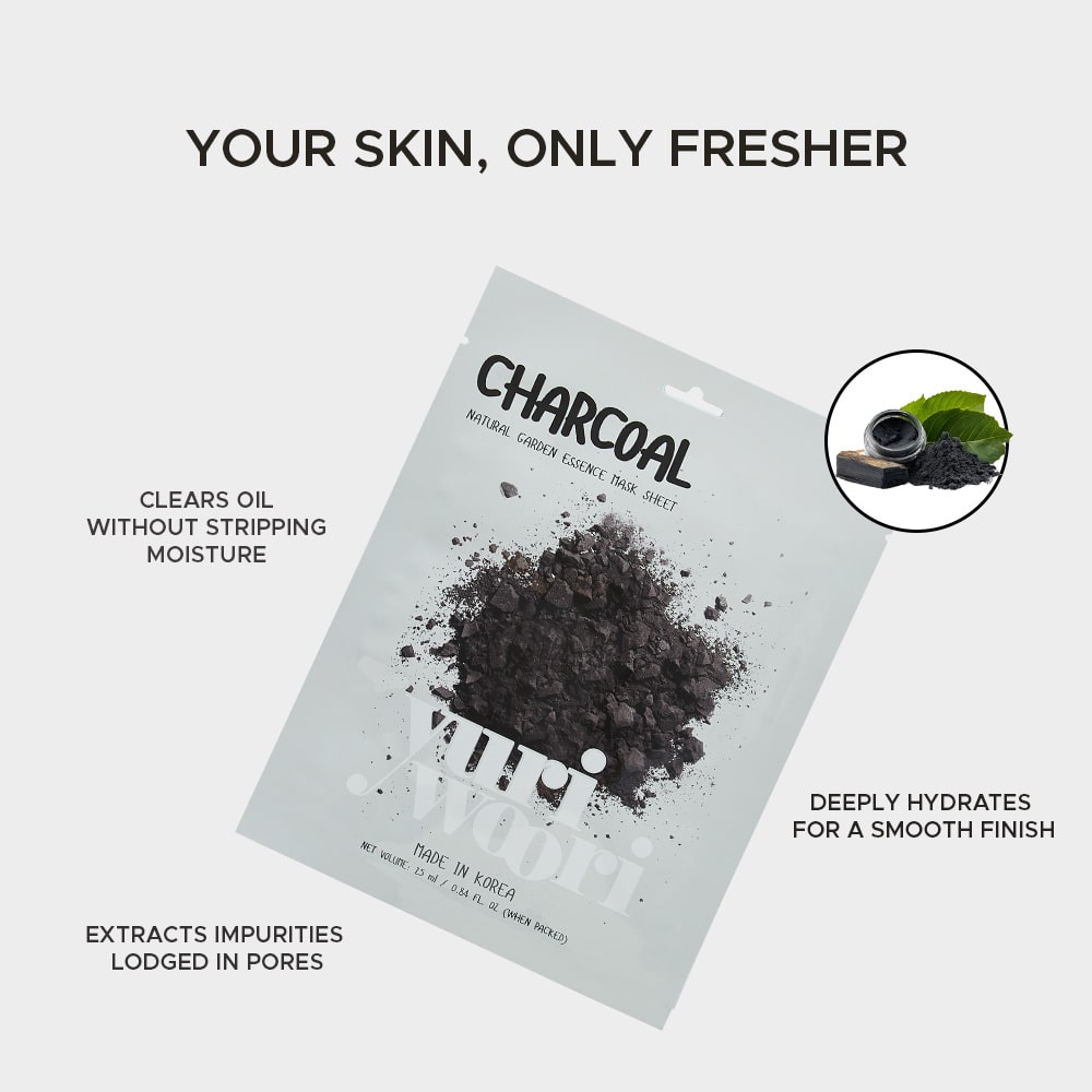 Charcoal Sheet Mask for Detoxifying & Clarifying Oily Skin - 25ml