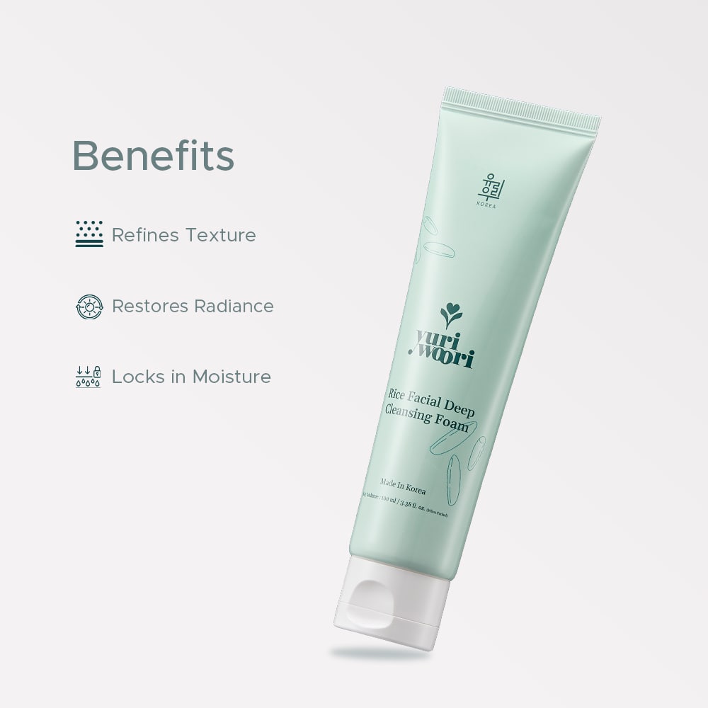 Korean Rice Facial Deep Cleansing Foam with Clean Plant Actives - 100ml
