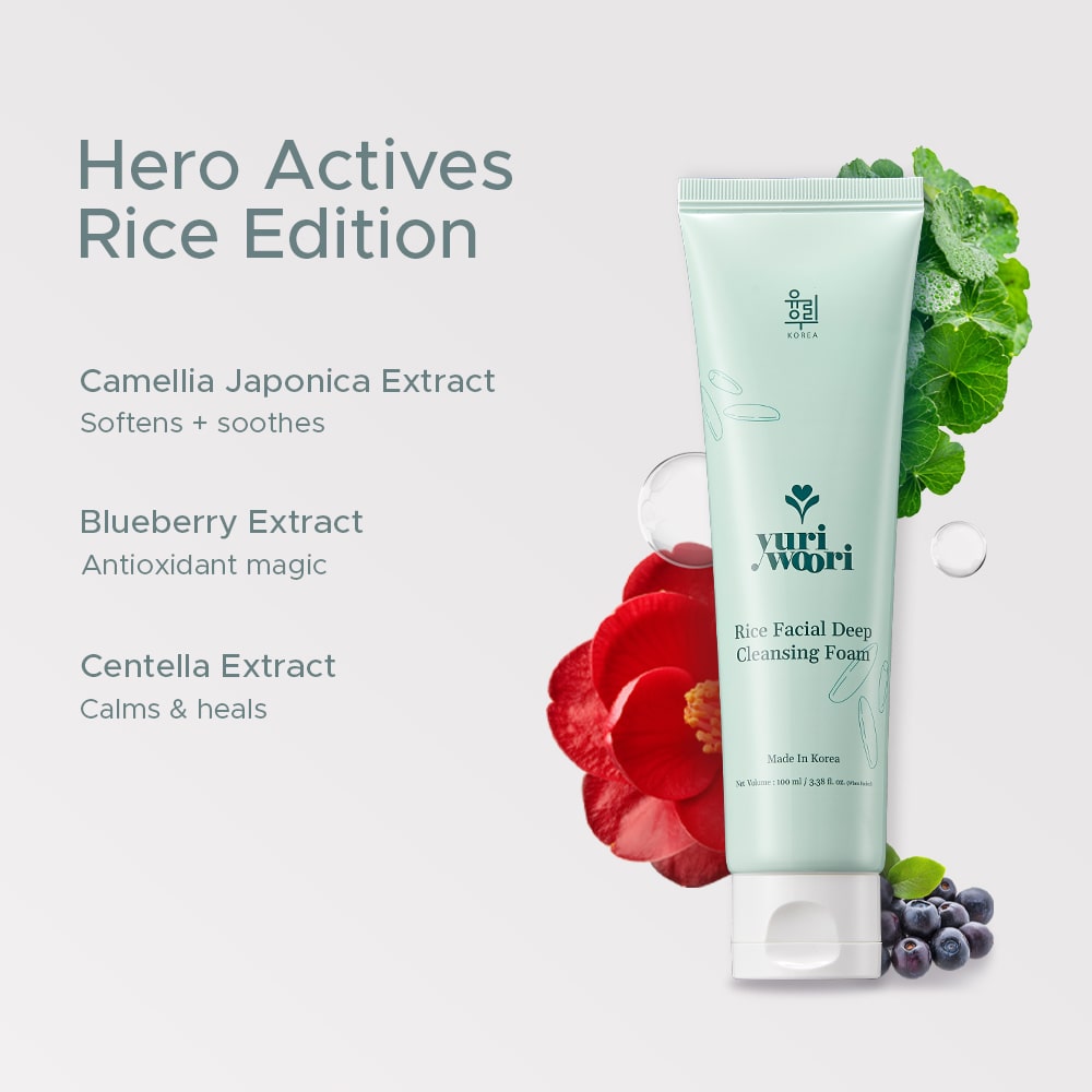 Korean Rice Facial Deep Cleansing Foam with Clean Plant Actives - 100ml
