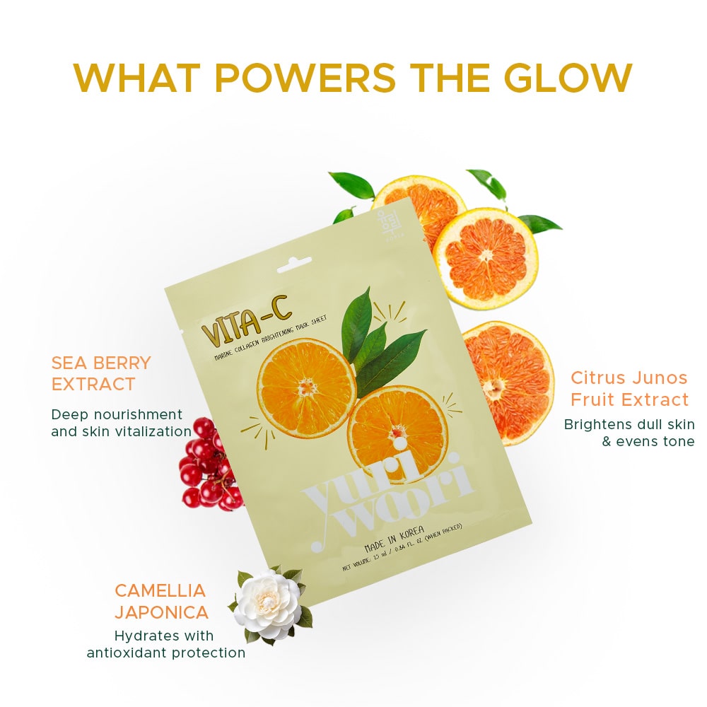 Rejuvenating VITA-C Marine Collagen Korean Sheet Mask - 25ml