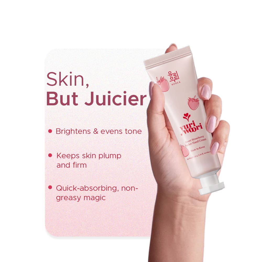 딸기 & 천연 AHA 성분이 함유된 활력 넘치는 K-뷰티 핸드크림 - 30ml