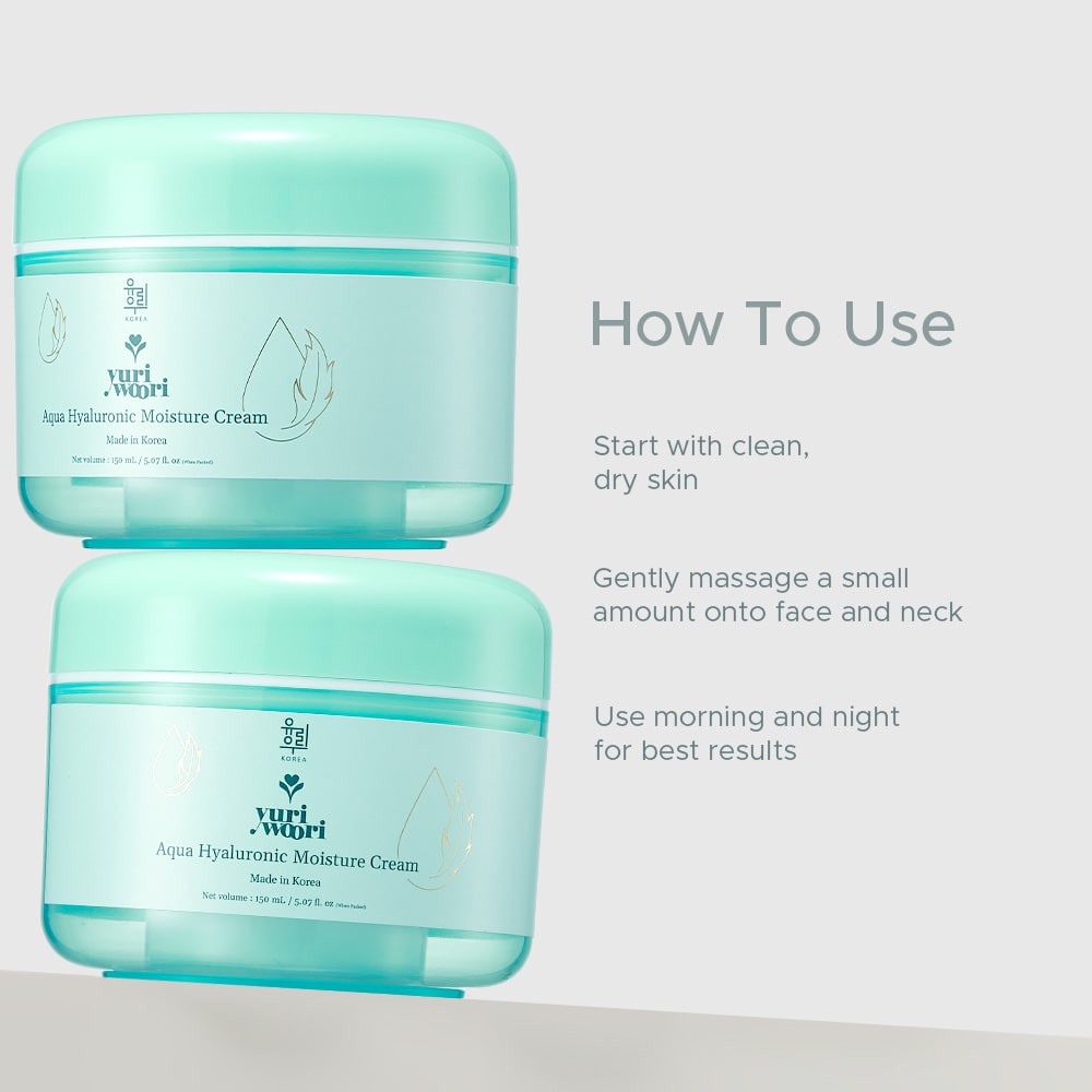 한국산 아쿠아 히알루론산 보습 크림 (퀴노아 & 귀리 함유) - 150ml