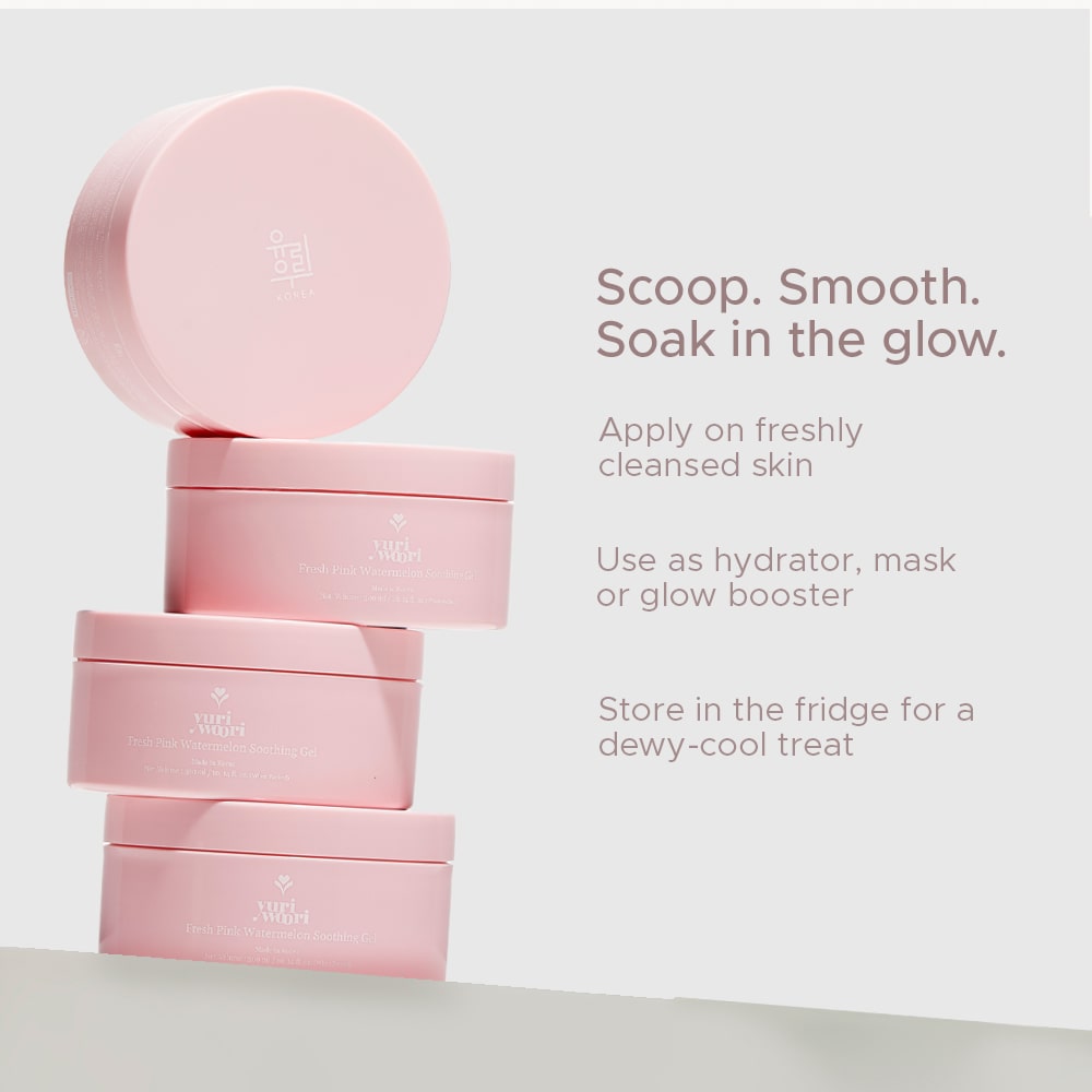 Repair Sensitive Skin with Korean Fresh Pink Watermelon Soothing Gel - 300ml