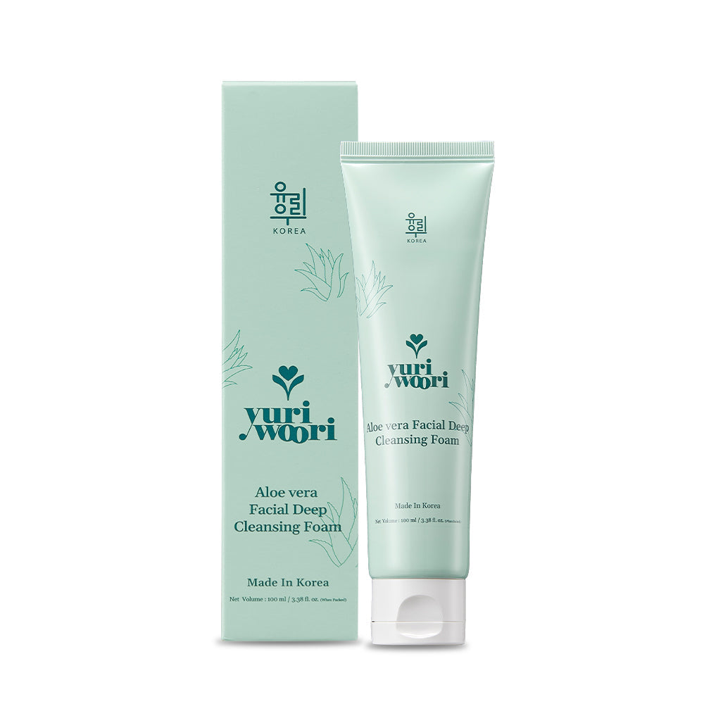 Aloe Vera Facial Deep Cleansing Foam – Korean skincare face wash for deep cleansing