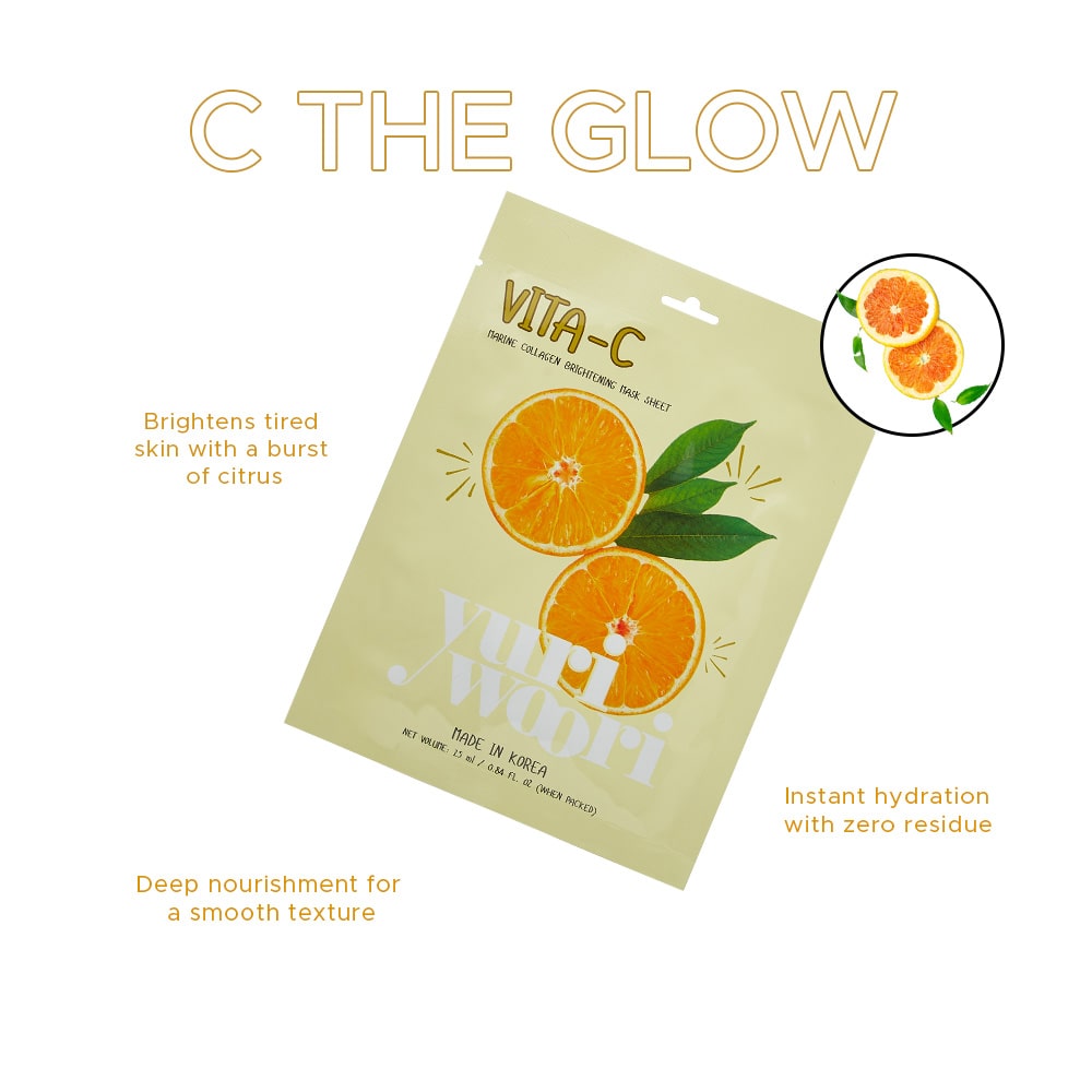 Rejuvenating VITA-C Marine Collagen Korean Sheet Mask - 25ml