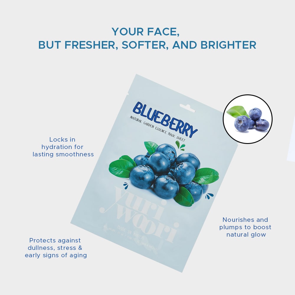 Antioxidant Sheet Mask with Blueberry & Korean flowers extracts - 25ml
