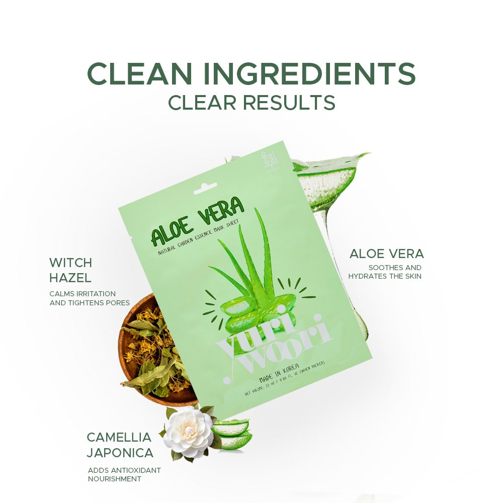 민감성 피부를 위한 진정 및 상쾌한 알로에 베라 시트 마스크 - 25ml