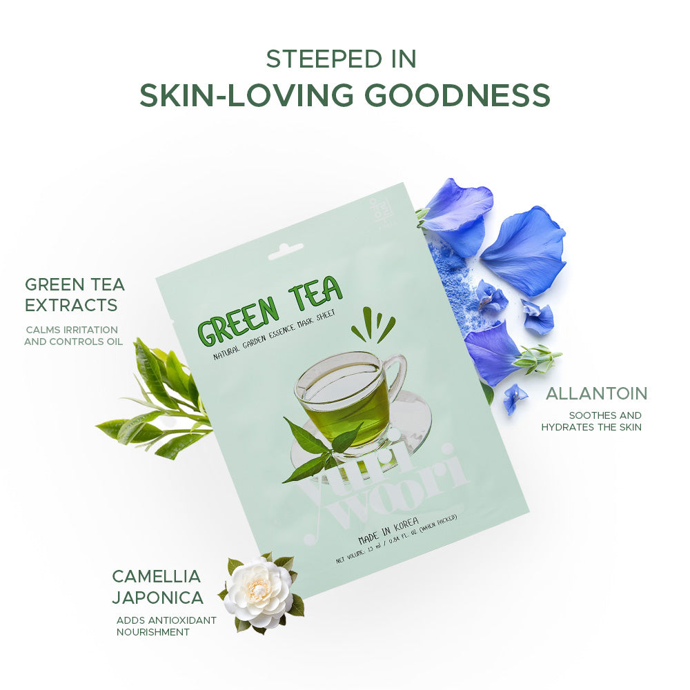 Green Tea Face Sheet Mask - YuriWoori