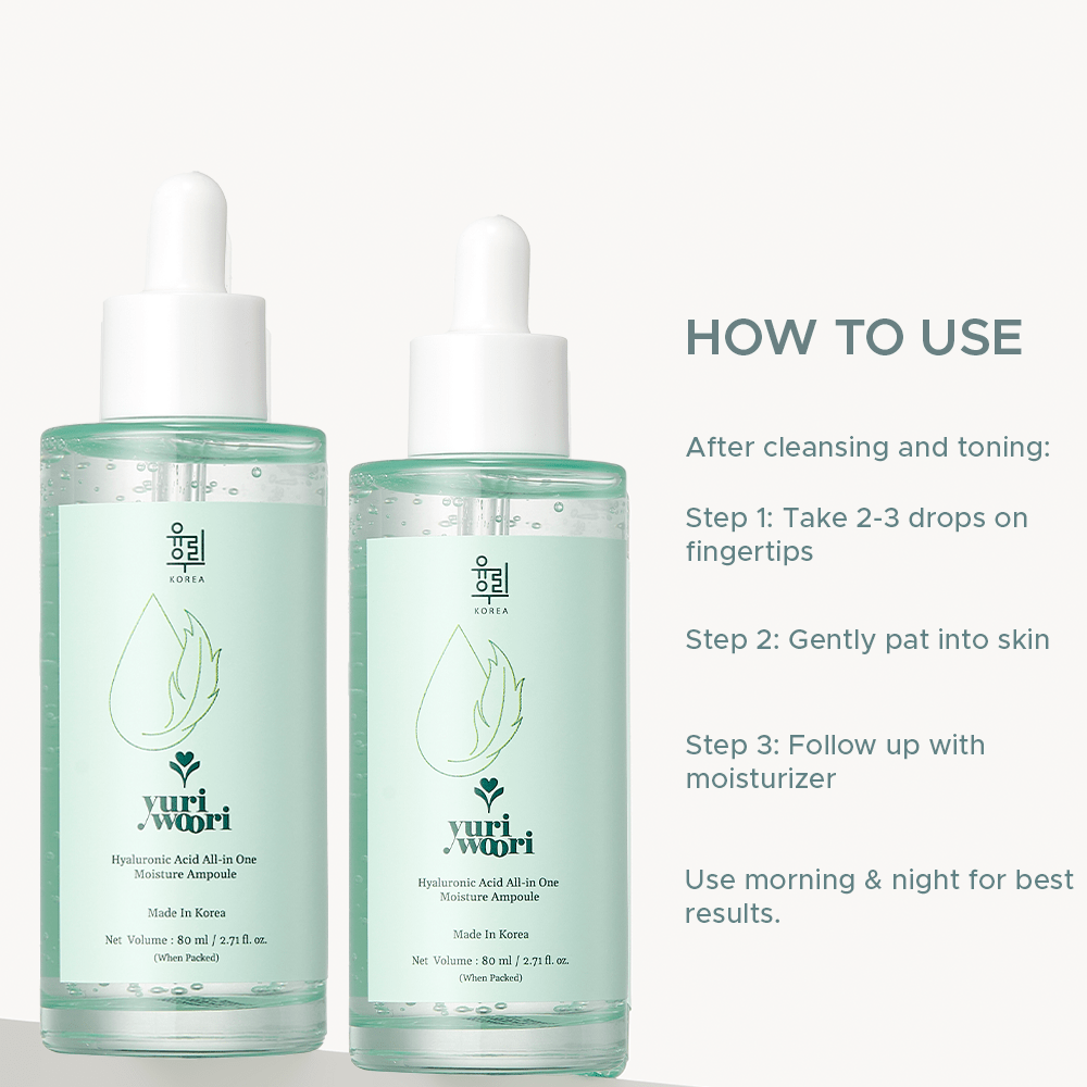 All-In-One Korean Hyaluronic Acid Moisture Ampoule for Sensitive Skin - 80ml