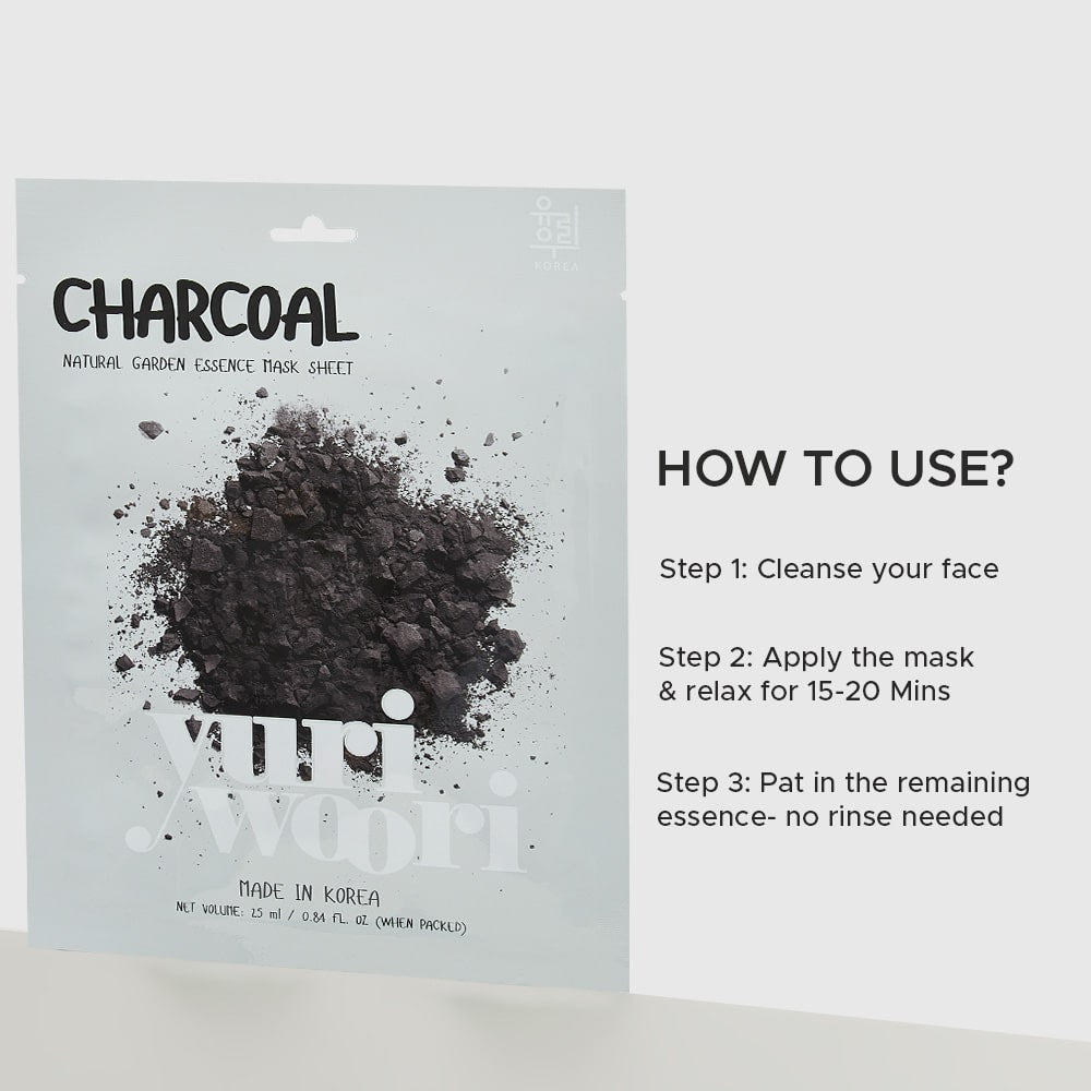 지성 피부 해독 및 정화를 위한 숯 시트 마스크 - 25ml