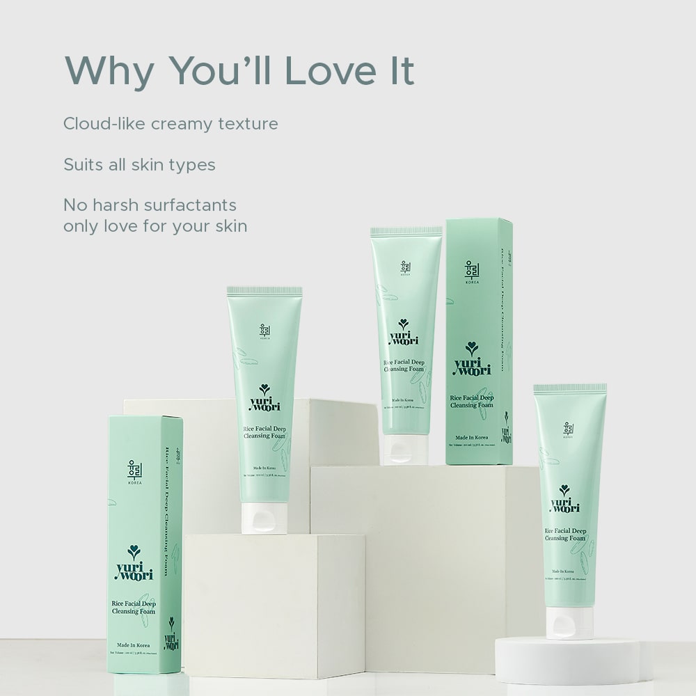 Korean Rice Facial Deep Cleansing Foam with Clean Plant Actives - 100ml