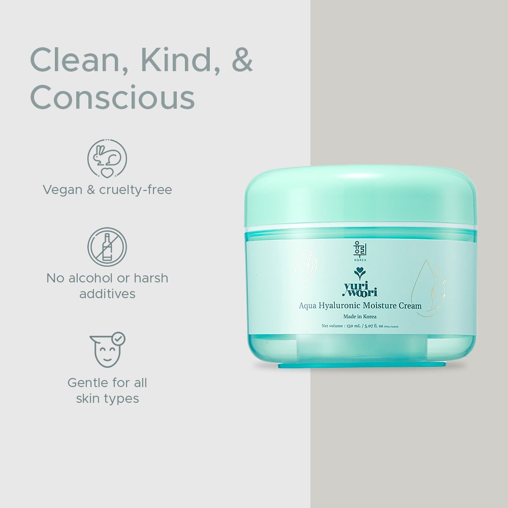 한국산 아쿠아 히알루론산 보습 크림 (퀴노아 &amp; 귀리 함유) - 150ml