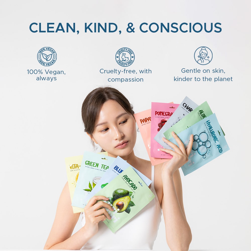 블루베리 &amp; 한국 꽃 추출물이 함유된 항산화 시트 마스크 - 25ml