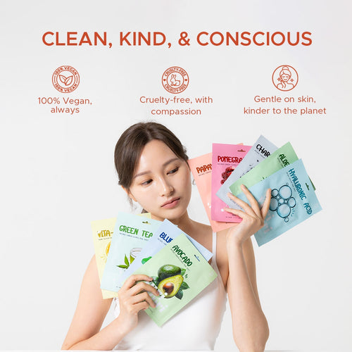 Exfoliating & Nourishing Sheet Mask with Papaya & Korean Plant Actives - 25ml