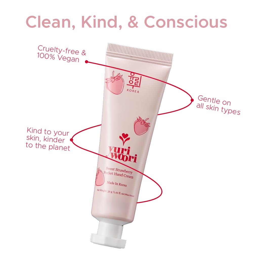 딸기 &amp; 천연 AHA 성분이 함유된 활력 넘치는 K-뷰티 핸드크림 - 30ml